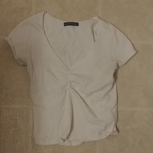 White scrinch boob top